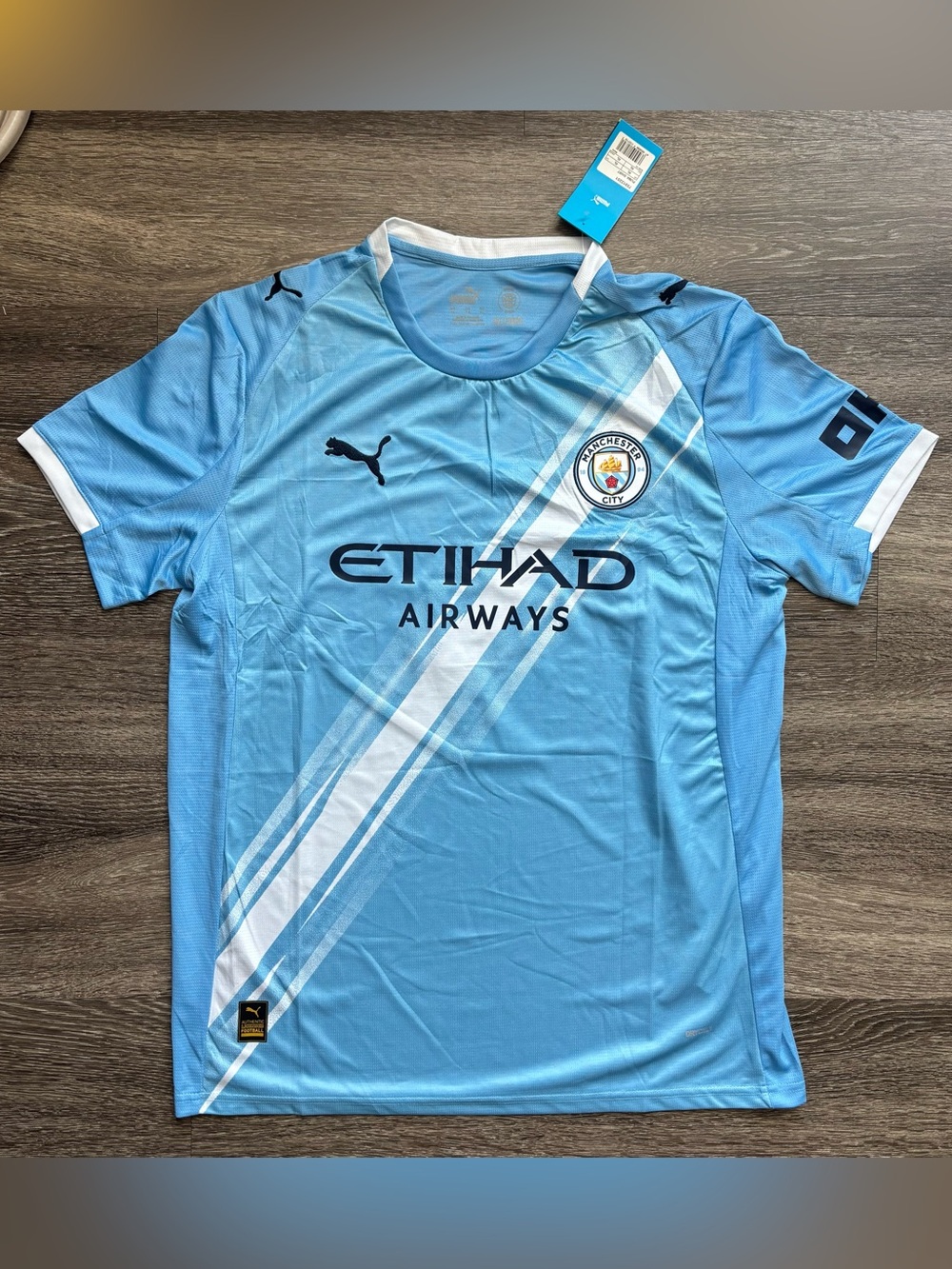 Puma Sky Blue Manchester City Haaland Soccer Home Jersey